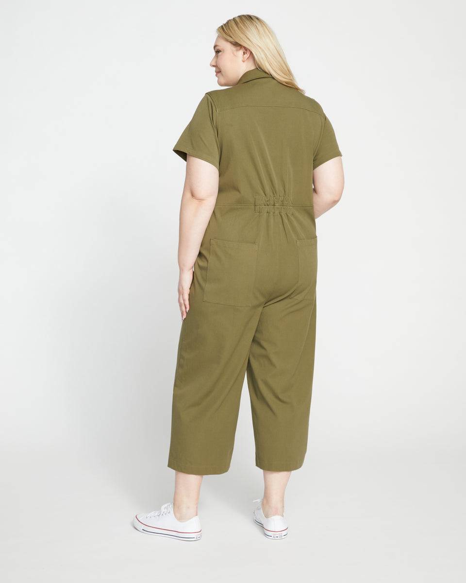 Kate Stretch Cotton Twill Jumpsuit - Ivy Zoom image 3