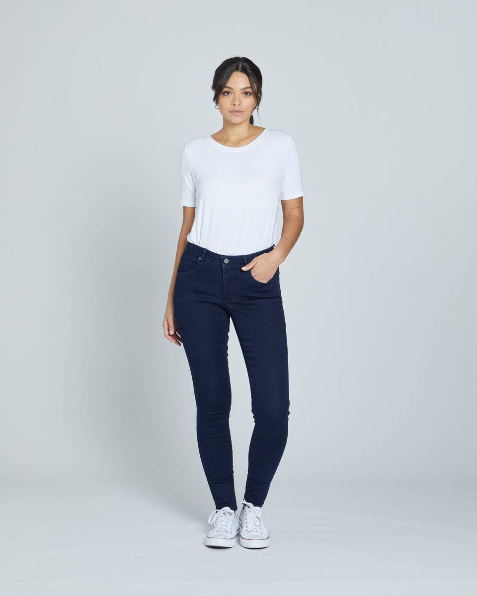Seine Mid Rise Skinny Jeans 32 Inch - Dark Indigo Zoom image 9