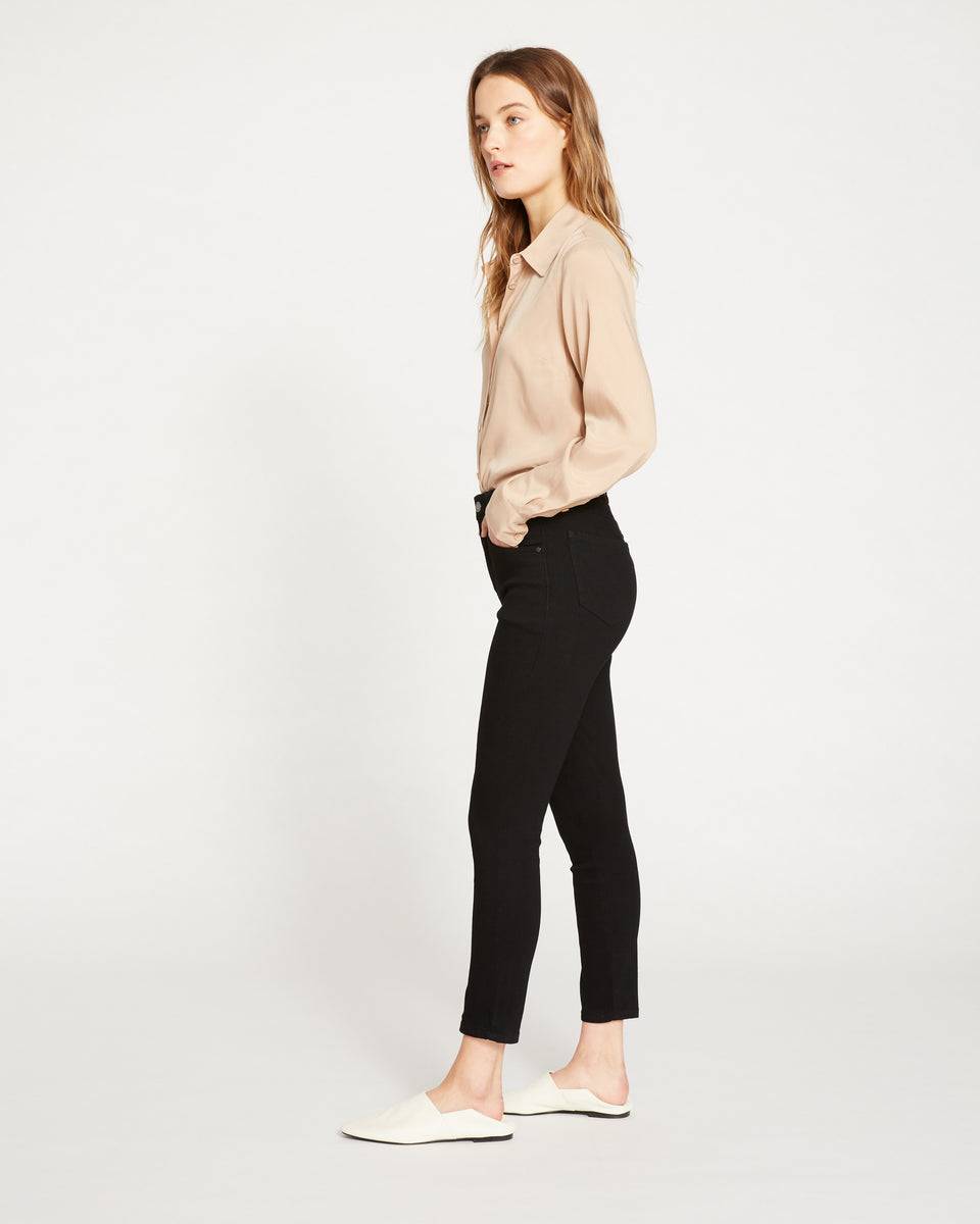 Seine Mid Rise Skinny Jeans 27 Inch - Black | Universal Standard