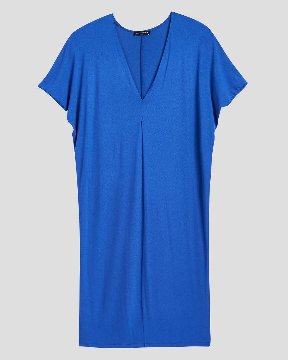 Teresa Liquid Jersey V-Neck Dress - Royal Blue Zoom image 1