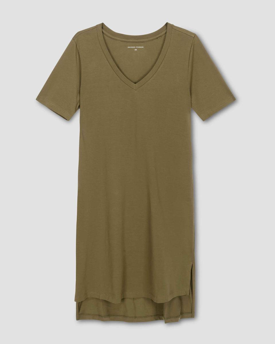 Tesino Washed Jersey Dress - Olive Zoom image 2