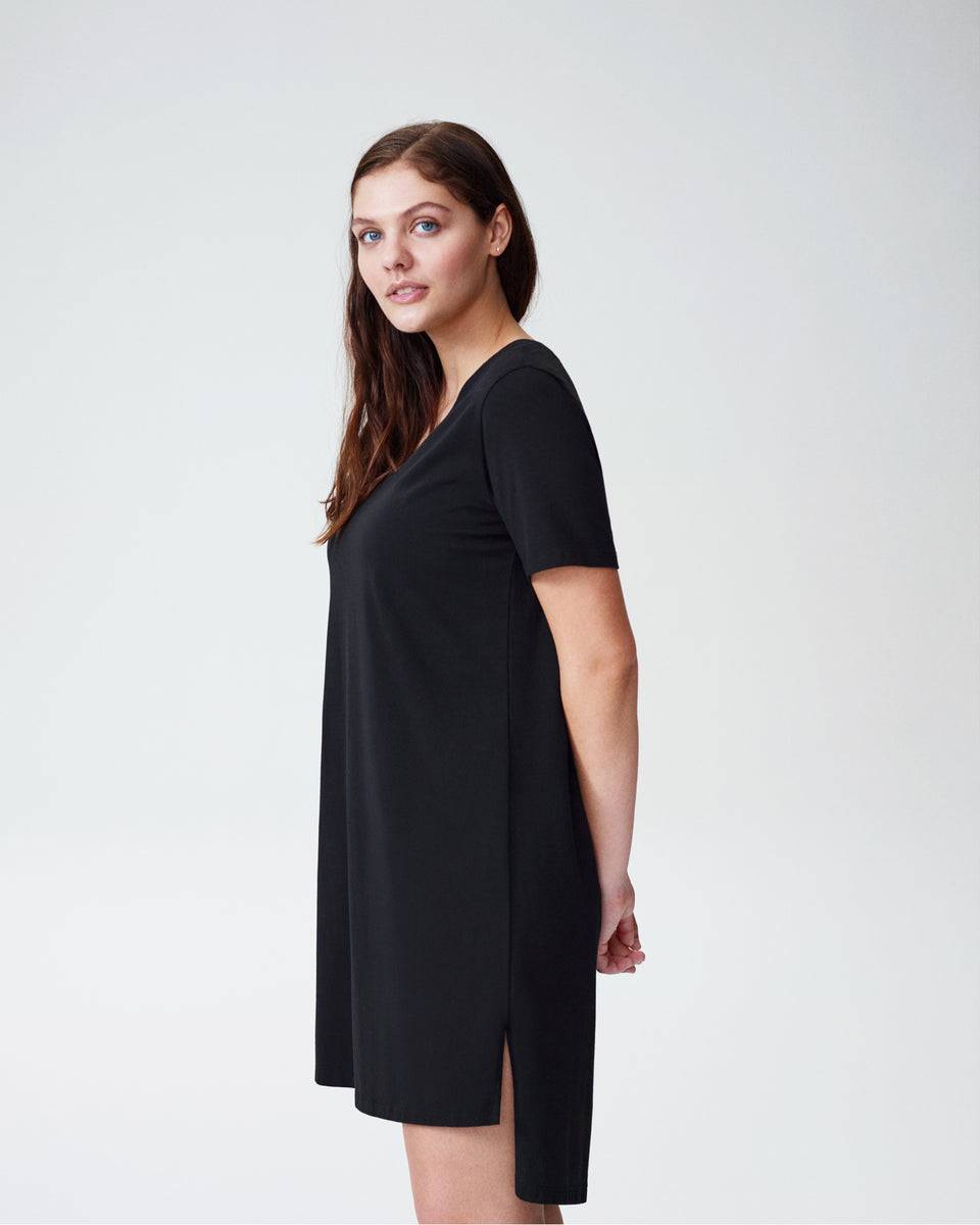 Tesino Washed Jersey Dress - Black | Universal Standard