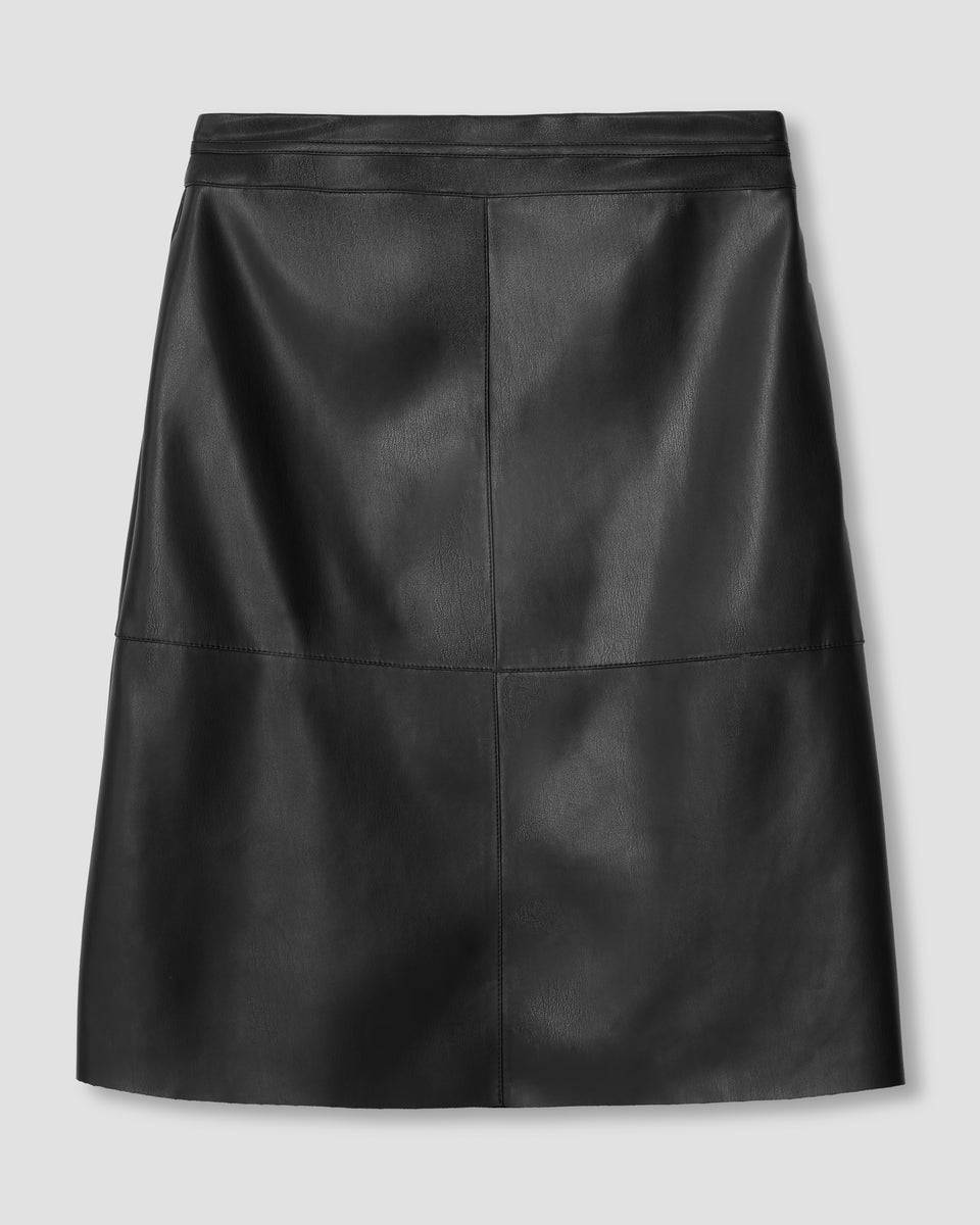 Etta Recycled Vegan Leather Skirt Black