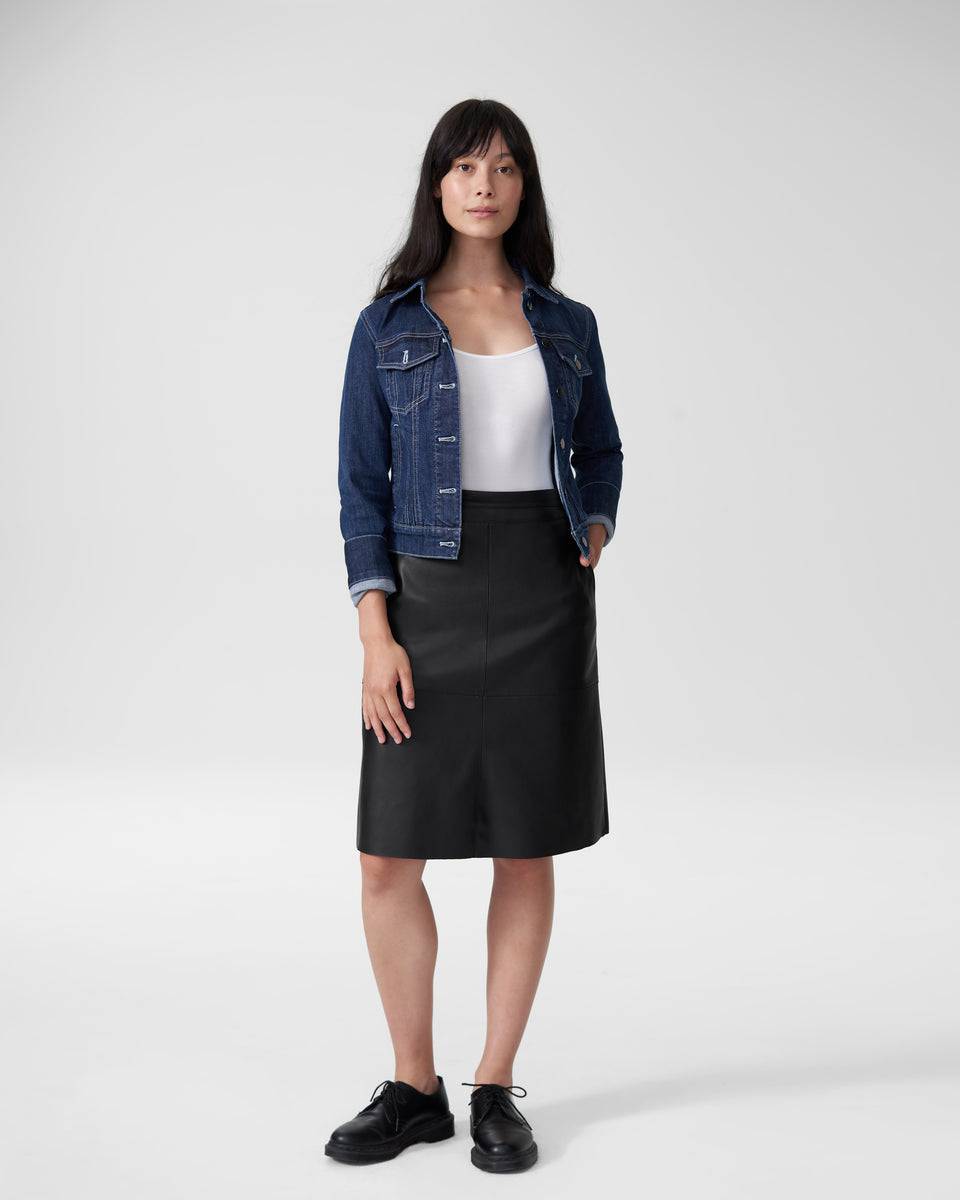 Taylor Vegan Leather Skirt - Black Zoom image 0