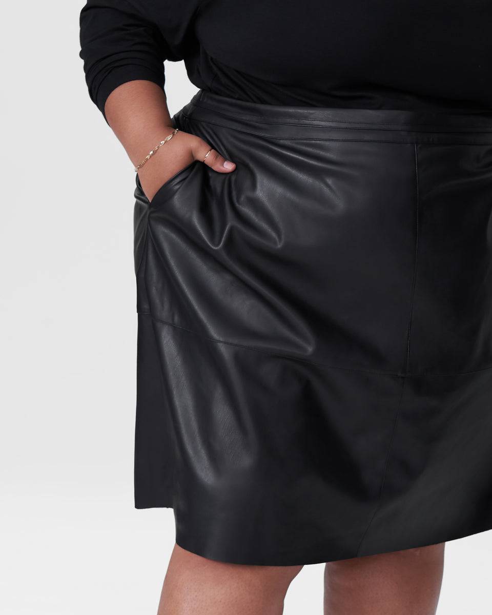 Taylor Vegan Leather Skirt - Black Zoom image 6