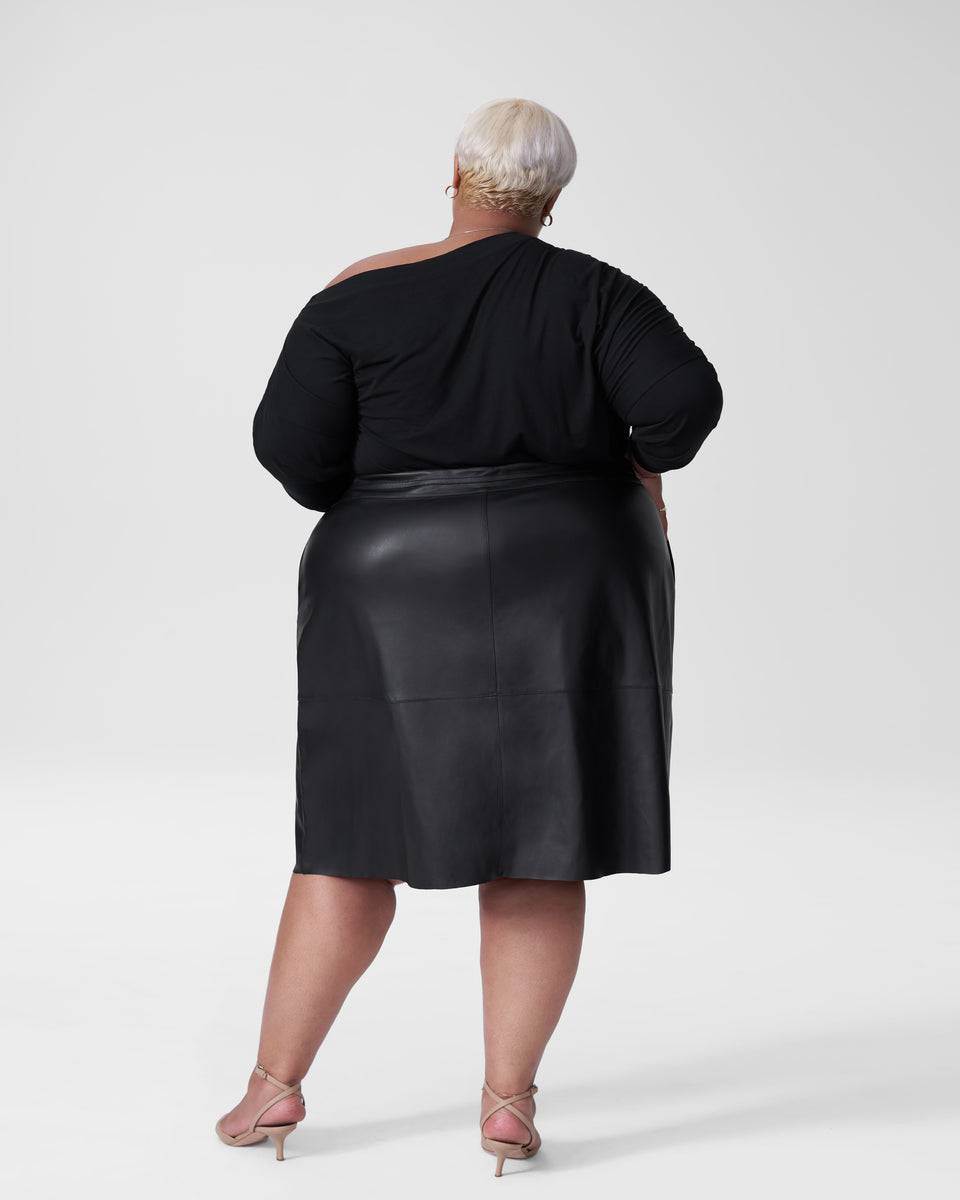 Taylor Vegan Leather Skirt - Black Zoom image 5