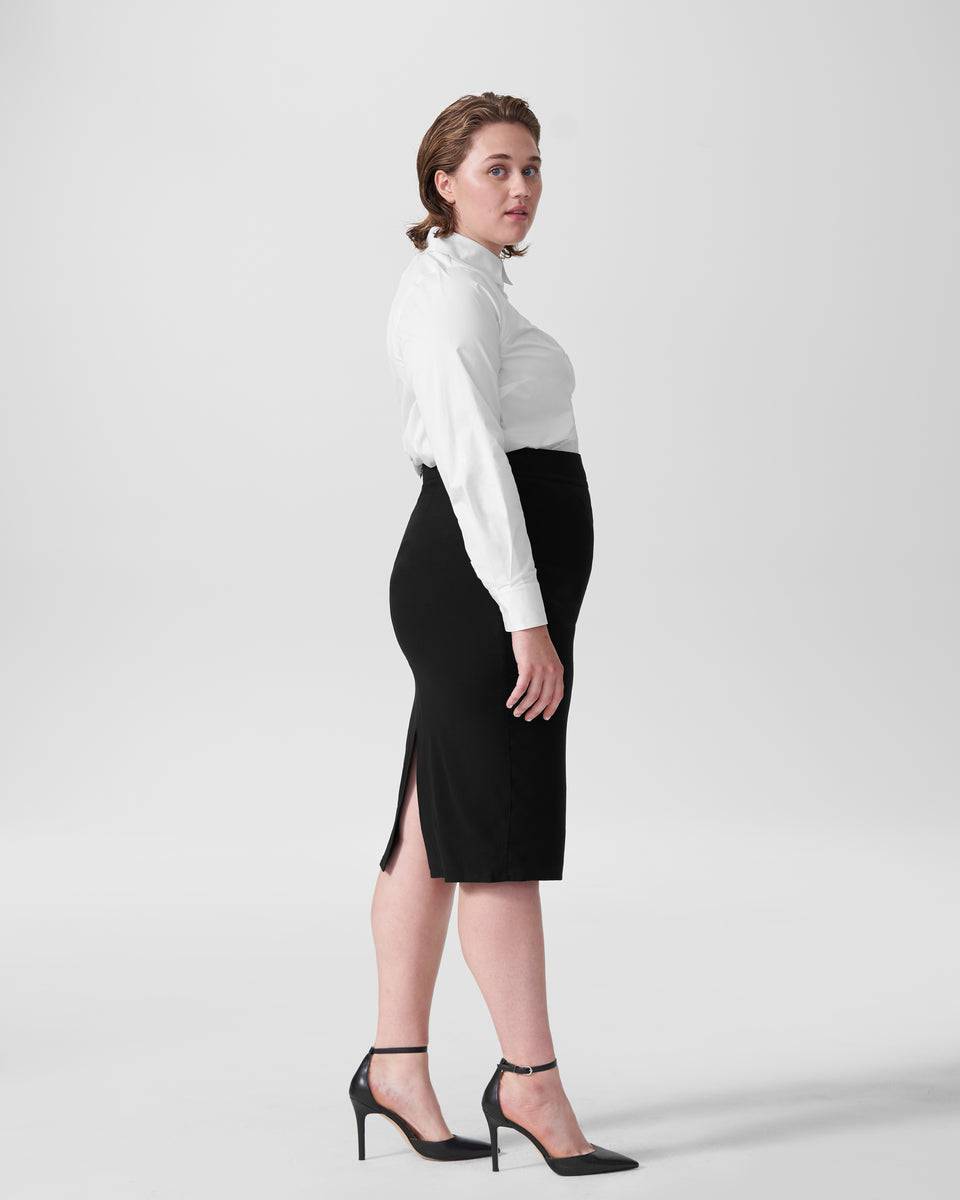 Lynn Luxe Twill Pencil Skirt - Black Zoom image 2