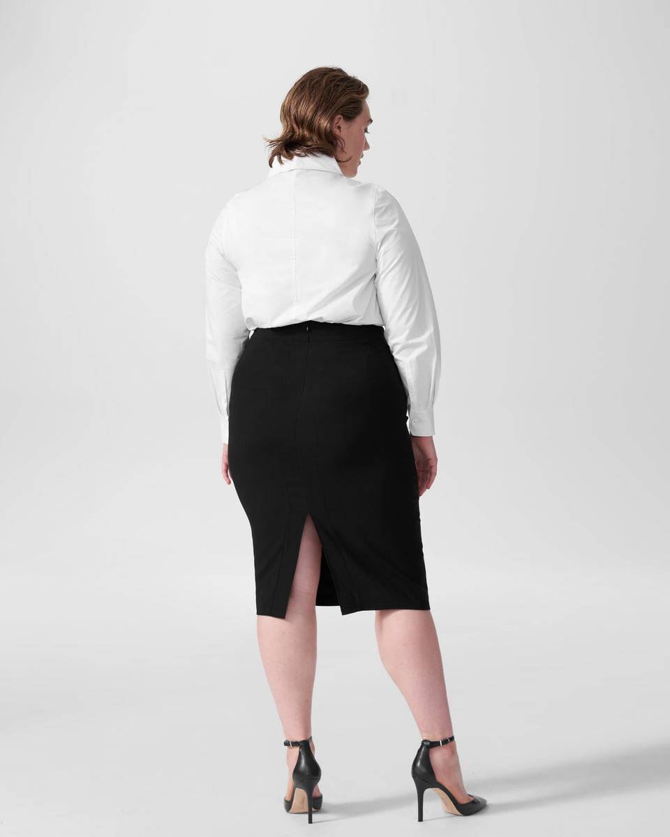 Lynn Luxe Twill Pencil Skirt - Black Zoom image 3