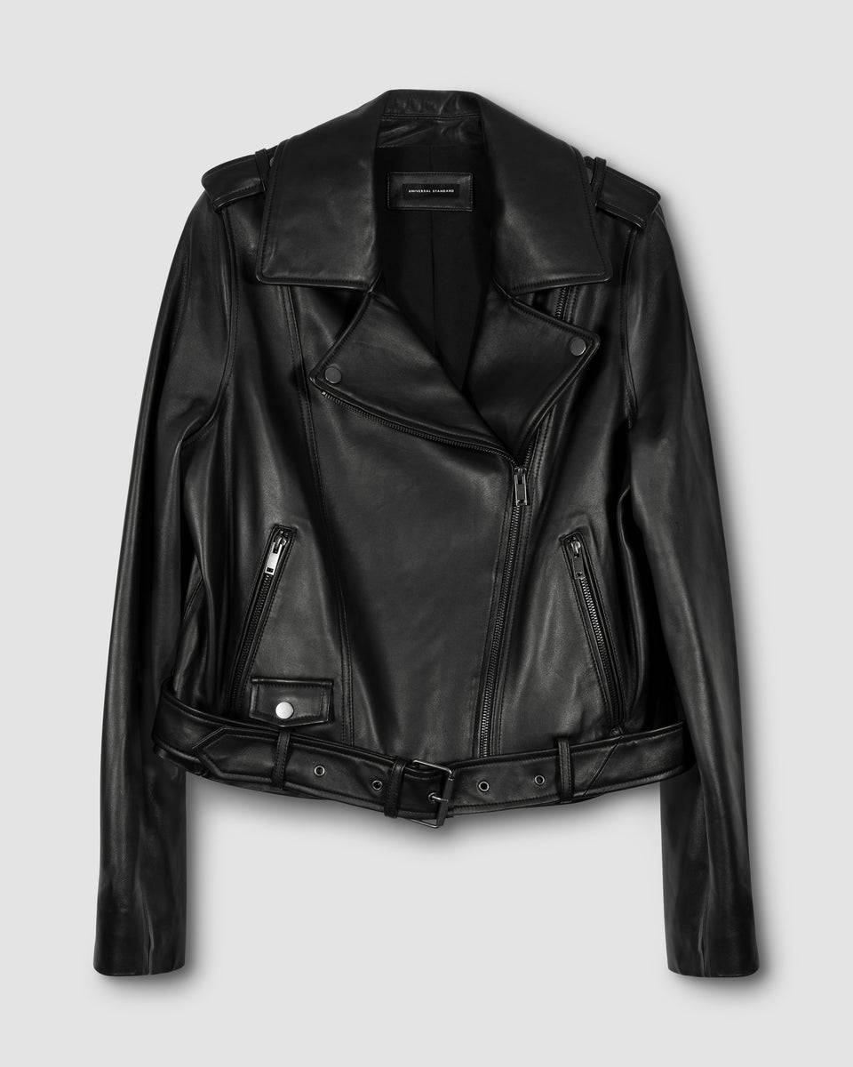 Leeron Leather Moto Jacket - Black | Universal Standard