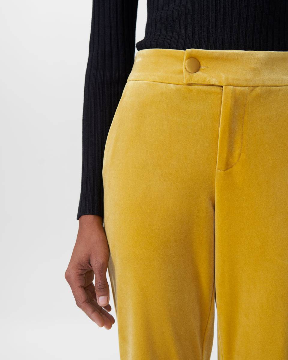 Farrah Velvet Pants - Gold Zoom image 2