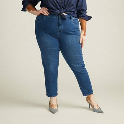 Women Jeans Pants Vintage Denim High Waist Stretch Pocket Pants Plus Size  Wide Leg Jeans (Color : A23, Size : Small) : : Fashion